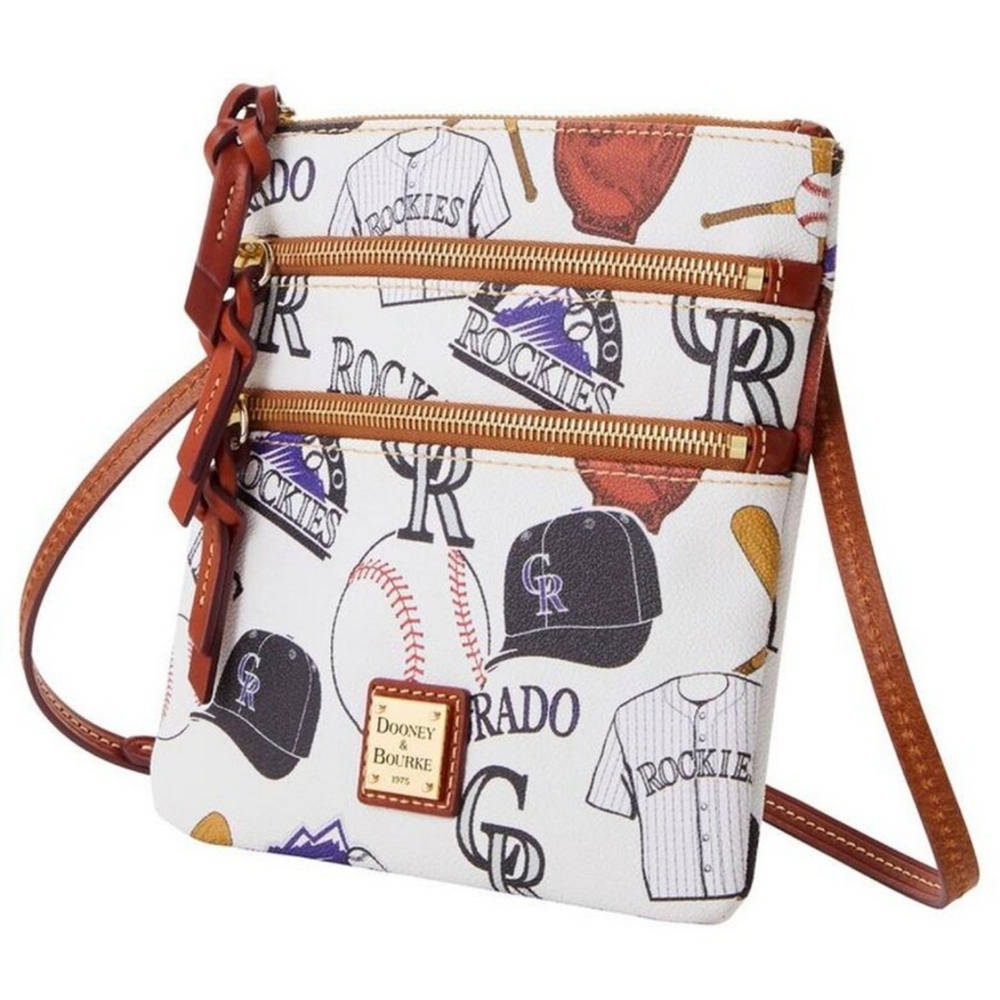Dooney & Bourke Colorado Rockies Game Day Triple Zip Women's Crossbody Bag Purse